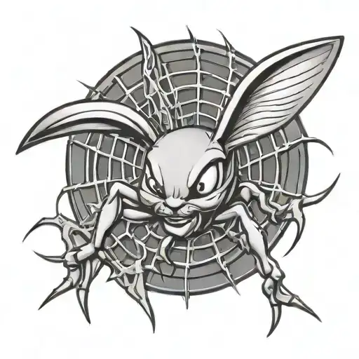 Playboy bunny logo as a spider crawling tattoo design idea