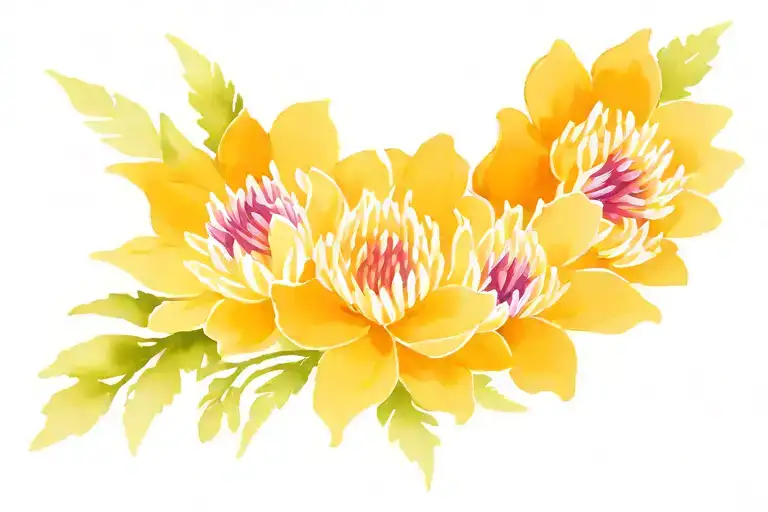 XXVI • IX • MMXXIV with purple chrysanthemums tattoo design idea