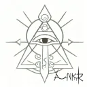 Ankh Symbol with eye tattoo design idea