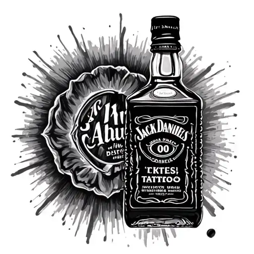 Jack Daniels Bottle tattoo design idea