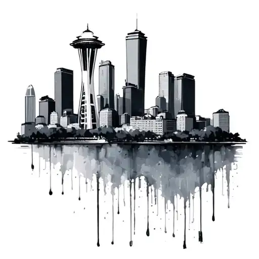 Seattle Skyline tattoo design idea