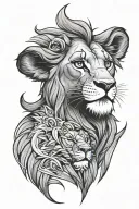 babe simba lion king tattoo design idea