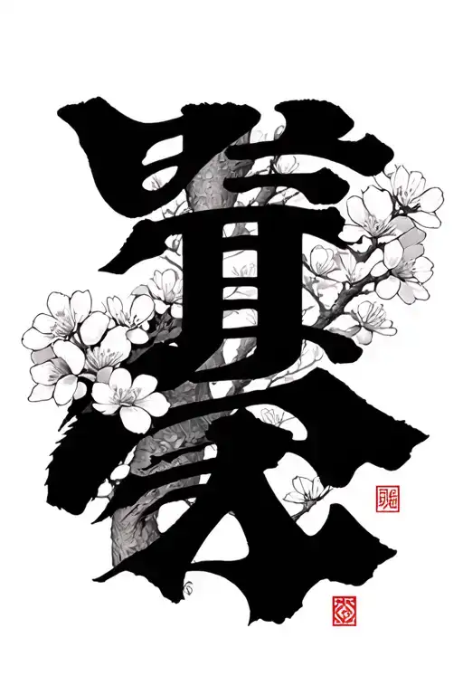 "oubaitori" sakura tree with branches and flowers blooming for upper arm tattoo tattoo design idea