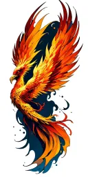 Phoenix rising from ashes  tattoo design idea
