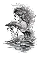 Divya loves harsh sea being hit tattoo design idea