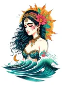 Divya loves harsh sea being hit tattoo design idea