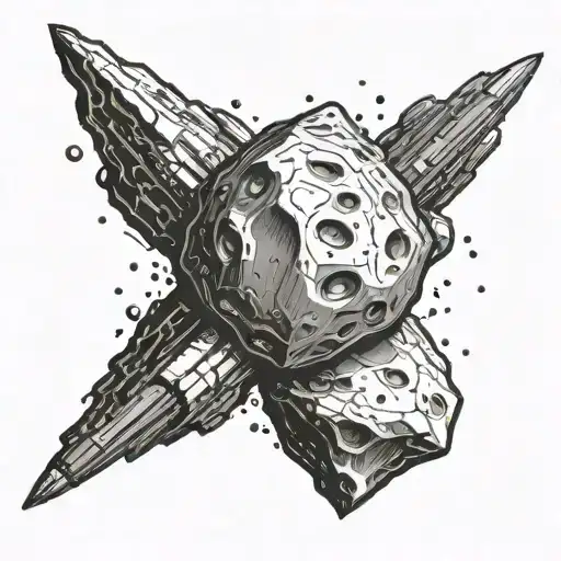 Asteroid tattoo design idea