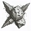 Asteroid tattoo design idea
