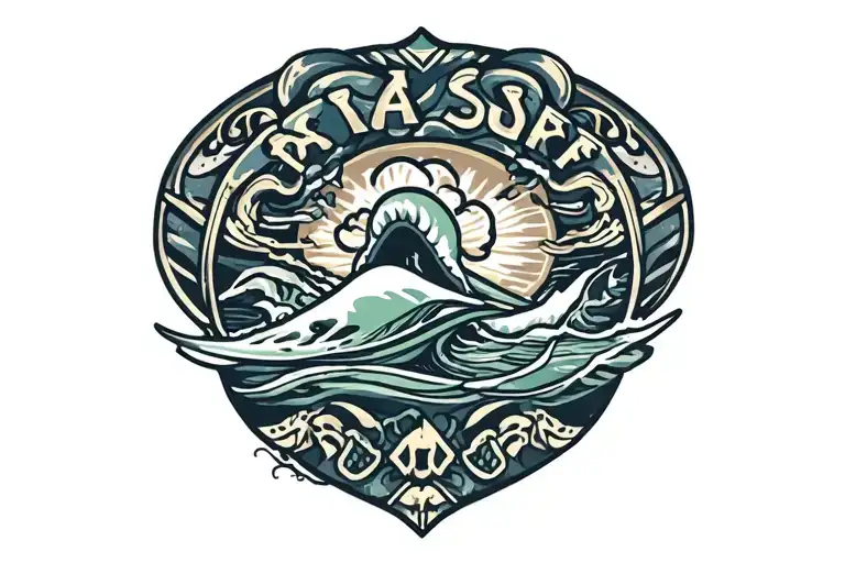 playa surf style tattoo design idea