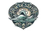 playa surf style tattoo design idea