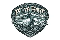 playa surf style tattoo design idea