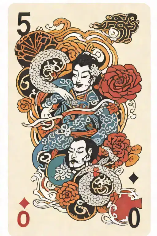 playing card featuring 50/50 chance take tattoo design idea