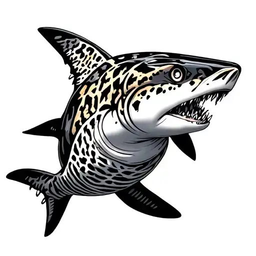 Leopard sharks tattoo design idea