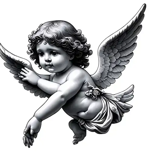 cherub angel tattoo design idea