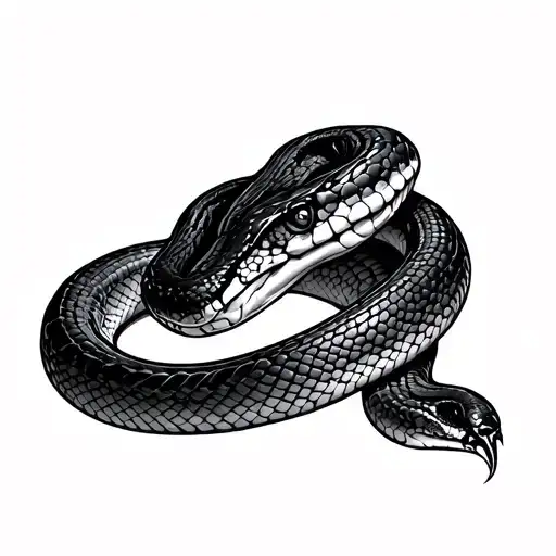 snake shedding skin tattoo design idea
