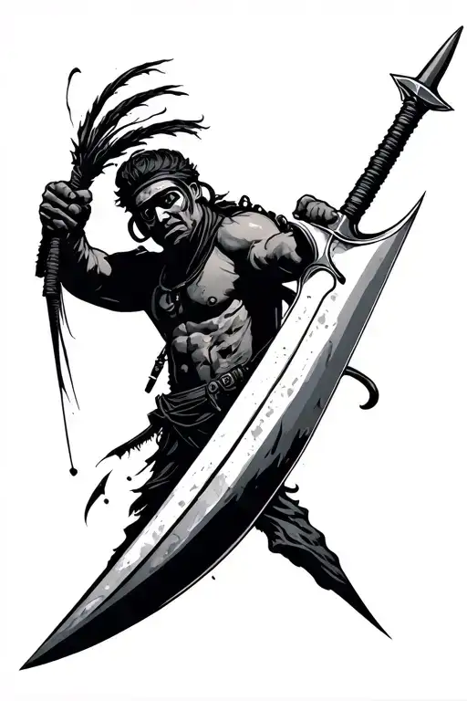 Diver makes Harakiri harpoon tattoo design idea