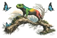 Rainbow bridge leading tattoo design idea