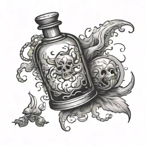 potion bottle tattoo design idea