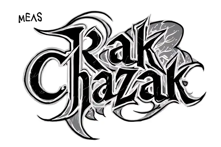 the words Rak Chazak Amats tattoo design idea