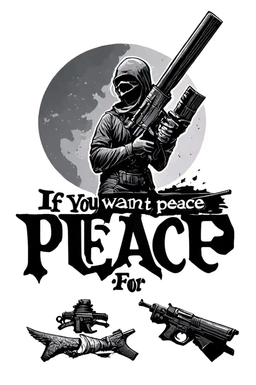 If you want peace prepare for war tattoo design idea