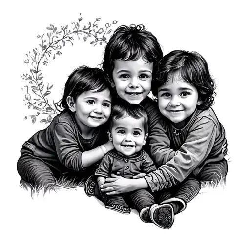 Grandchildren tattoo design idea