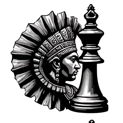 African king chess piece tattoo design idea