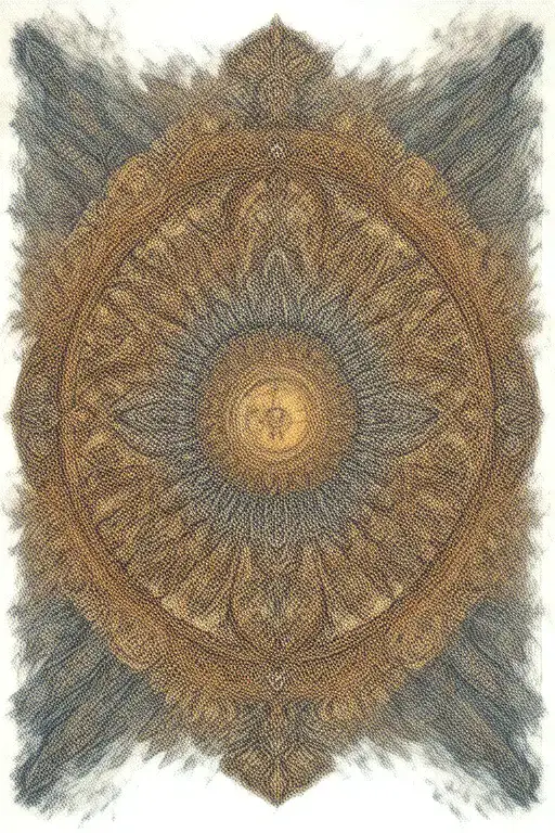 Mandala design incorporating symbols of Buddhism and elements representing fatherhood, honoring your role as a dad tattoo design idea