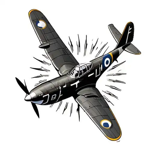 Spitfire flying towards the sun tattoo design idea