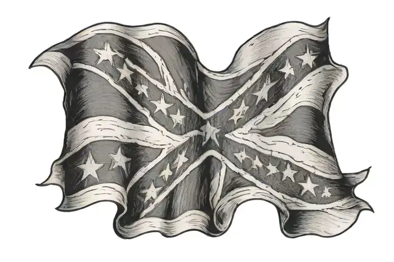 confederate flag nametag tattoo design idea
