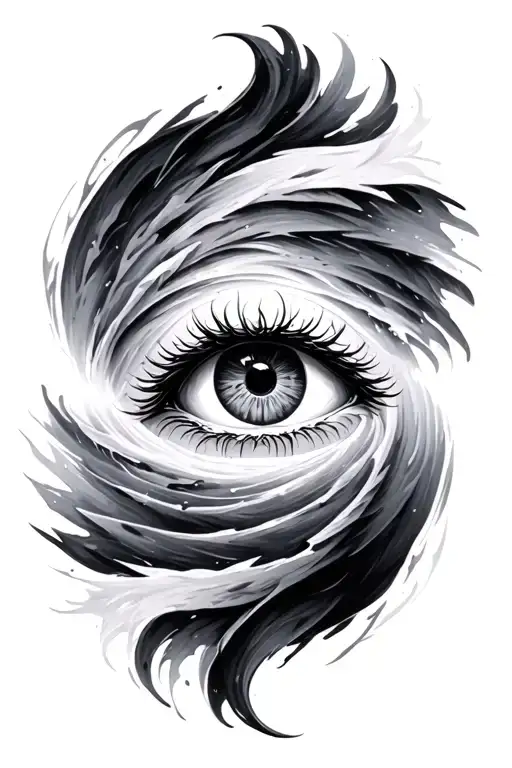 eye of hurricane set in motion tattoo design idea