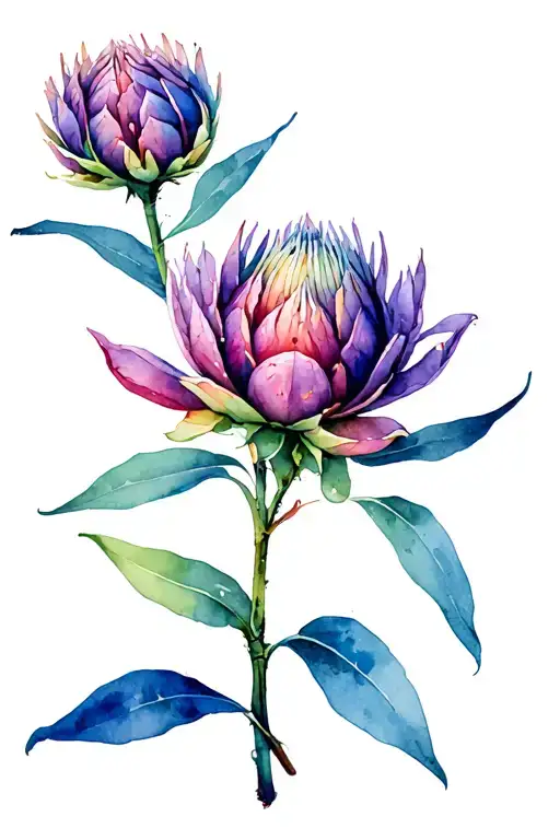 protea flower tattoo design idea