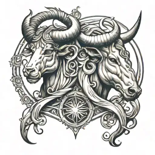 Gemini Taurus tattoo design idea