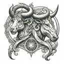 Gemini Taurus tattoo design idea
