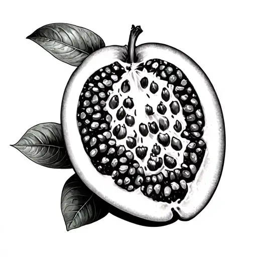 south america outline inside a granadilla fruit tattoo design idea