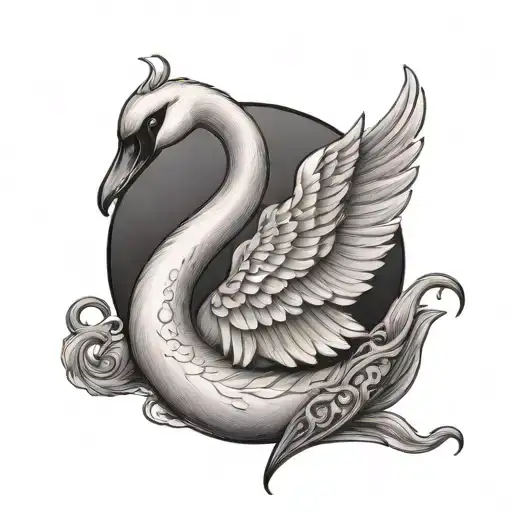 a bdsm swan tattoo design idea