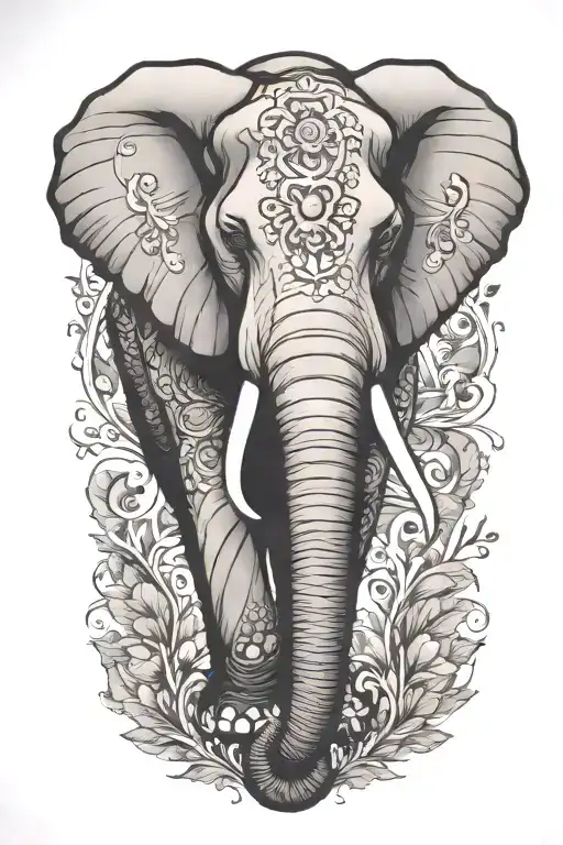 elephant tattoo design idea