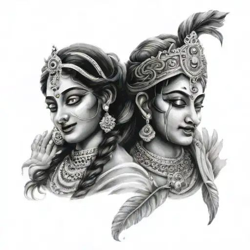 radha krishna tattoo design idea