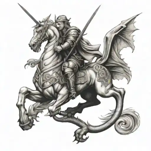 st. george slaying dragon tattoo design idea