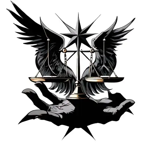 darkside libra stars held tattoo design idea