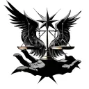 darkside libra stars held tattoo design idea