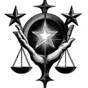 darkside libra stars held tattoo design idea