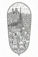 Barcelona skyline tattoo design idea