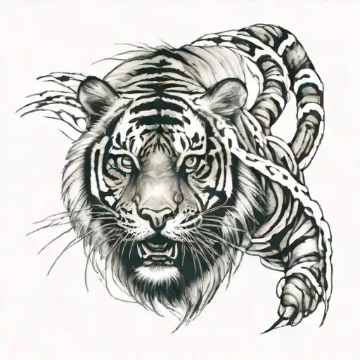 tiger claw marks tattoo design idea