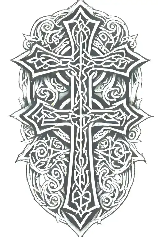 celtic cross intertwined tattoo design idea
