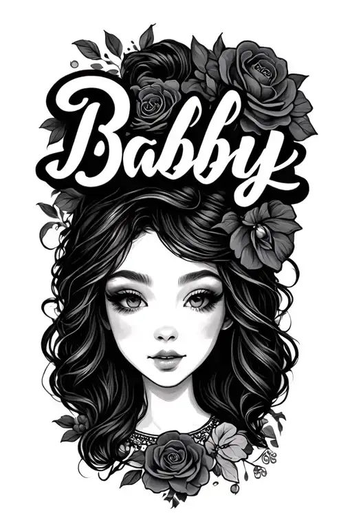 the word babygirl in script tattoo tattoo design idea