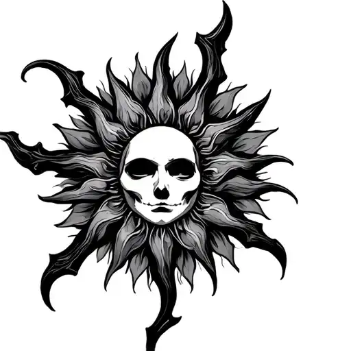 Gothic Sun tattoo design idea