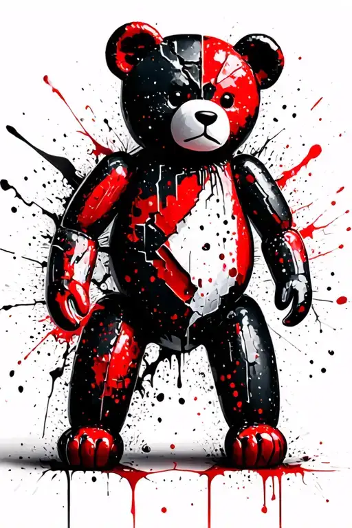 Broken Teddy Bear tattoo design idea
