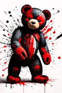Broken Teddy Bear tattoo design idea