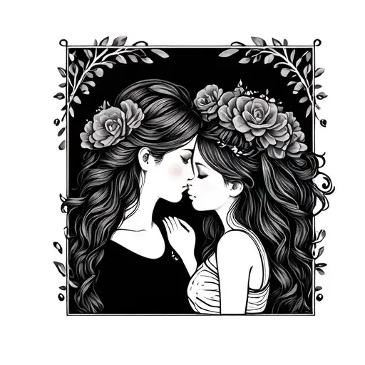 Mother Daughter Small tattoo design idea