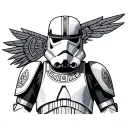 full body stormtrooper armor decorated with Aztec warrior symbols tattoo tattoo design idea